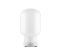 Normann Copenhagen - Lámpara de mesa, mármol vidrio tejido, Blanco, H:26,5 x Ø: 14 cm