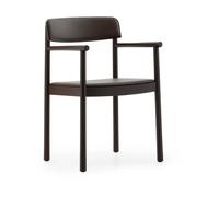 Normann Copenhagen Silla con brazos Timb Marrón cenizo - cuero ultra chocolate