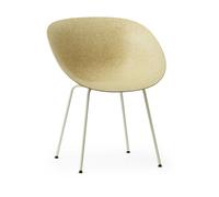 Silla de Comedor Mate con Reposabrazos Crema/acero/cáñamo