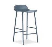 Normann Copenhagen Silla de Bar de Acero y plástico en Color Azul. Altura del Asiento: 65 cm. Dimensiones: 42,5 x 42,5 x 77 cm