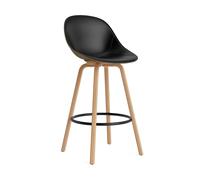 Normann Copenhagen Taburete asiento tapizado Mat Bar Chair 75 cm Ultra 41599-seaweed-beech-black steel