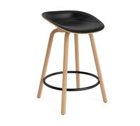 Normann Copenhagen Taburete asiento tapizado Mat Barstool 65 cm Ultra 41599-hemp-beech-black steel