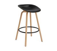 Normann Copenhagen Taburete asiento tapizado Mat Barstool 75 cm Ultra 41599-seaweed-beech-black steel
