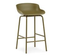 Normann Copenhagen Taburete de bar con patas de metal Hyg 65 cm Verde oliva