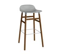 Normann Copenhagen Taburete de bar con patas de nogal Form Gris