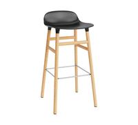 Normann Copenhagen Taburete de bar con patas de roble Form negro