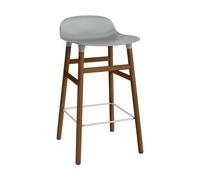 Normann Copenhagen Taburete de bar Form Chair con patas de nogal Gris