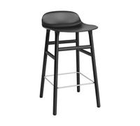 Normann Copenhagen Taburete de bar Form Chair con patas de roble lacadas 65 cm negro