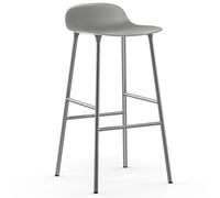 Normann Copenhagen Taburete de bar Form patas cromadas 75 cm gris