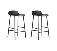 Normann Copenhagen Taburete Form Chair con patas de metal. negro. pack de 2