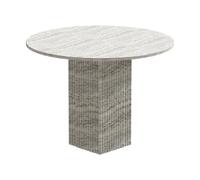 NORR11 Mesa de comedor Soho Tufo plateado. Ø120×72 cm