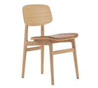 NORR11 Silla de roble con asientos de cuero NY11 Dunes camel