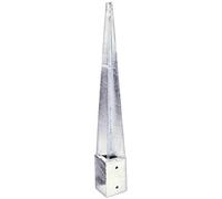 Nortene | Piqueta para Poste Cuadrado 75 Cm Alto | Anclaje Metálico para Fijación en Tierra (Gris, 7X7 CM)