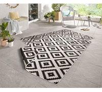NORTHRUGS Alfombra Malta para interior y exterior, 120 x 170 cm, reversible, resistente a la intemperie, diseño geométrico moderno, para balcón, terraza, jardín, jardín de invierno, cocina, salón,