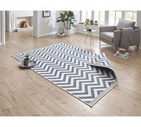 NORTHRUGS Alfombra para interior y exterior, 80 x 150 cm, reversible, resistente a la intemperie, diseño moderno en zigzag, para balcón, terraza, jardín, jardín de invierno, salón, resistente al agua,