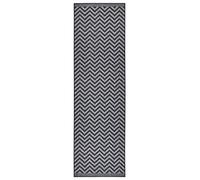 NORTHRUGS Alfombra para Interior y Exterior, 80 x 350 cm, Resistente a la Intemperie, diseño Moderno en Zigzag, Alfombra para balcón, terraza, jardín, Invierno, salón, Impermeable, en Color Plateado