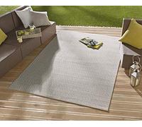 NORTHRUGS Alfombra para interior y exterior Coin de 80 x 150 cm, impermeable, moderna, geométrica, fina, diseño completo para balcón, terraza, jardín, jardín de invierno, alfombra resistente al agua en color gris