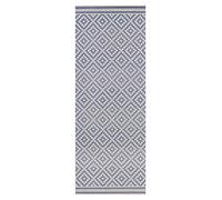 NORTHRUGS Alfombra para interior y exterior, rombo, 80 x 200 cm, resistente a la intemperie, moderna, geométrica, diseño de rombos, para balcón, terraza, jardín, jardín, jardín, salón, impermeable, en azul y crema