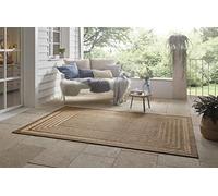 NORTHRUGS Limonero - Alfombra para interior y exterior (160 x 230 cm, tejido plano, aspecto de sisal, diseño Skandi, resistente a la intemperie, para balcón, terraza, jardín de invierno, cocina, baño,