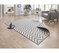 NORTHRUGS Palma Alfombra para Interior y Exterior, 160 x 230 cm, Reversible, Resistente a la Intemperie, diseño Moderno, diseño en Zigzag, para balcón, terraza, jardín, jardín de Invierno, salón