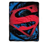Northwest DC Comics Superman, Super Rip Shield Micro Raschel - Manta de 46 x 60 Pulgadas, Multicolor, 1 Unidad