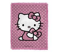 Northwest Manta Tejida Jacquard de 46 x 60 Pulgadas, Hello Kitty Polka Dots