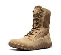 NORTIV 8 Botas Militares Ligeras Hombre - Puntera Ancha, Caída Cero, Barefoot con Cremallera Lateral Botas Tácticas de Seguridad Combate Policiales Antideslizantes,Size 47,Coyote,SNMT26007M