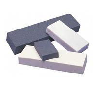 Norton Piedra de agua, grano 220, 1 x 3 x 8 pulgadas en caja de plástico azul con bisagras de Norton Abrasives - St. Gobain
