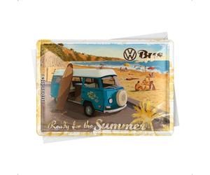 Nostalgic-Art 10172 Volkswagen Bulli-Ready for The Summer, tarjeta de metal, multicolor, 10 x 14 cm