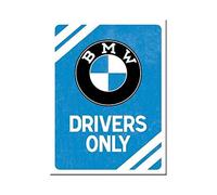 Nostalgic-Art 14369 BMW Drivers Only Blue | Imán Retro para frigorífico Vintage 6 x 8 cm, imán de Fuerza con Superficie metálica, 6 x 8 x 0,1 cm
