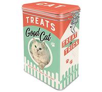 Nostalgic-Art Caja Retro Cat Treats - Idea de Regalo para dueños de Gatos, Lata con Tapa aromática, Diseño Vintage, 11 cm, 1,3 l