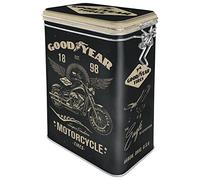 Nostalgic-Art Caja de café Retro, Goodyear - Motorcycle - Idea de Regalo para Amantes as Motos, Lata con Tapa aromática, Diseño Vintage, 1,3 l