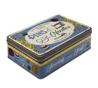 Nostalgic-Art Bote plana retro, 2,5 l, Pins & Needles Sewing Box
