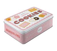 Nostalgic-Art Caja Plana de Metal Retro, Wonder Cookies - Idea de Regalo para Cocina, Lata metálica con Tapa, Diseño Vintage, 2,5 l