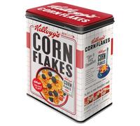 Nostalgic-Art Bote retro L, 3 l, Kellogg's - Corn Flakes Bowl | original Kellogg's license product (OLP), lata grande, diseño vintage, Idea de regalo para cocina