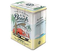 Nostalgic-Art Caja de almacenamiento retro L, VW Bulli - Beach - Idea de regalo de furgoneta Volkswagen, Lata grande de café, Diseño vintage, 3 l