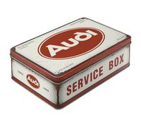 Nostalgic-Art Caja de almacenamiento plana retro, 2,5 l, Audi - Service Box - Idea de regalo para fans de Audi, lata metálica con tapa, diseño vintage