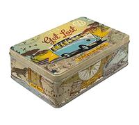 Nostalgic-Art Caja Plana de Metal Retro Bulli T1 - Get Lost - Idea de Regalo de Furgoneta Volkswagen, Lata metálica con Tapa, Diseño Vintage, 2,5 l