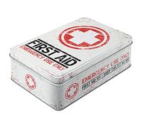 Nostalgic-Art Caja Plana de Metal Retro, First Aid Kit - Idea de Regalo para Fans de Nostalgia, Lata metálica con Tapa, Diseño Vintage, 2,5 l
