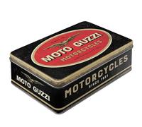 Nostalgic-Art Caja Plana Retro, Moto Guzzi - Logo Motorcycle - Idea de Regalo para Amante a Moto, Lata metálica con Tapa, Diseño Vintage, 2,5 l