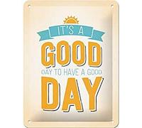 Nostalgic-Art Cartel de Chapa Retro It`s a Good Day - Idea de Regalo para los Fans de la Nostalgia, metálico, Diseño Vintage Decorativo, 15 x 20 cm