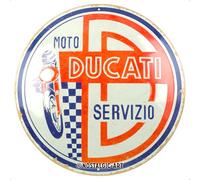 Nostalgic-Art Cartel metálico retro, Ø 35 cm, Ducati - Moto Servizio - Idea de regalo para moteros, Official License Product (OLP), de metal, diseño vintage