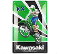 Nostalgic-Art Cartel metálico retro, 20 x 30 cm, Kawasaki - KX Motocross - Idea de regalo para moteros, Official License Product (OLP), de metal, diseño vintage