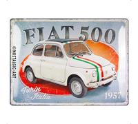 Nostalgic-Art Cartel metálico retro, 30 x 40 cm, Fiat 500 - Turin Italia - Idea de regalo para fans de Fiat, de metal, diseño vintage