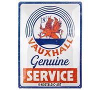 Nostalgic-Art Cartel metálico retro, 30 x 40 cm, Vauxhall - Genuine Service - Idea de regalo para fans de Vauxhall, de metal, diseño vintage
