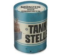 Nostalgic-Art Hucha Retro, 1 l, Tankstelle Bier - Idea de Regalo para Amantes de la Cerveza, para Billetes y Monedas, diseño Vintage