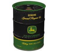 Nostalgic-Art Hucha Retro, 600 ml, John Deere - Special-Purpose Oil Black - Idea de Regalo para Amantes de los Tractores, Official License Product (OLP), para Billetes y Monedas, diseño Vintage