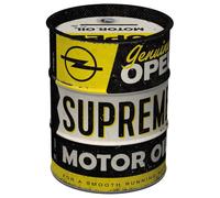 Nostalgic-Art Hucha Retro, 600 ml, Opel - Supreme Motor Oil - Idea de Regalo para Fans de Opel, Official License Product (OLP), para Billetes y Monedas, diseño Vintage