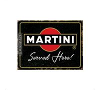 Nostalgic-Art, Imán de Nevera Retro Martini - Served Here - Idea de Regalo para los Amantes del cóctel, de Metal, diseño Vintage, 6 x 8 cm