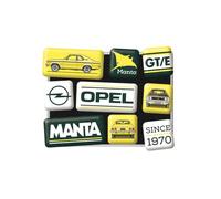Nostalgic-Art Juego de Imanes Retro, 9 Unidades, Opel - Manta - Idea de Regalo para Fans de Opel, Official License Product (OLP), decoración para el frigorífico, diseño Vintage